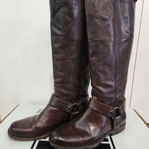 Frye Dark Brown Leather Riding Boots